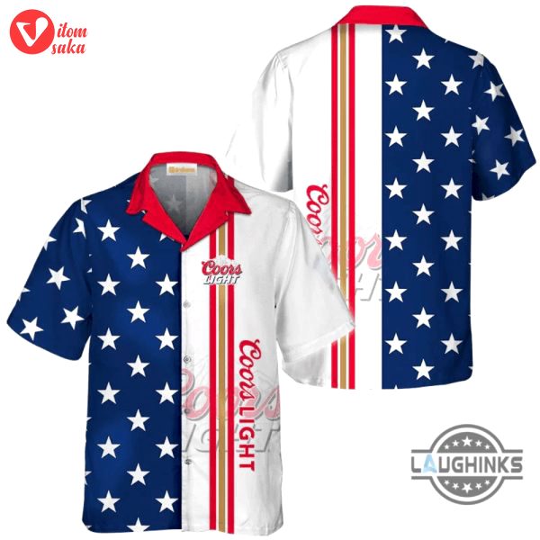 Fourth of july coors light hawaiian shirt and shorts