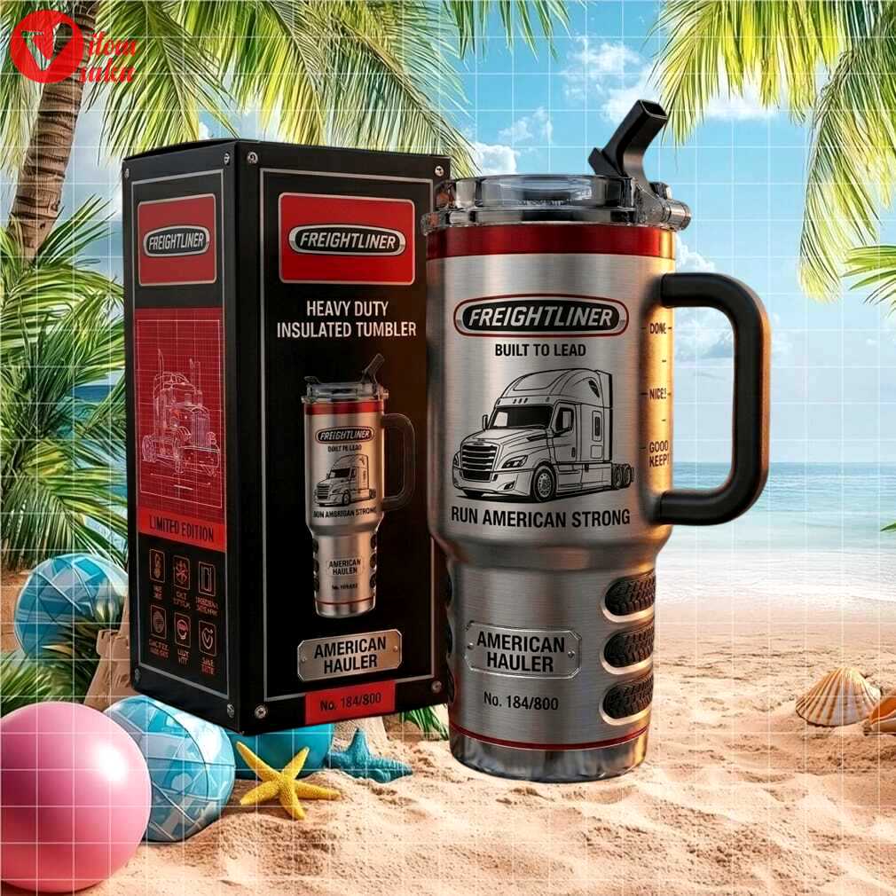 Freightliner american hauler tumbler   built to lead 40oz insulated stainless steel tumbler
