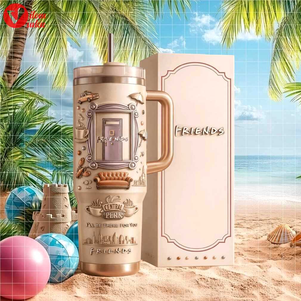 Friends tv show central perk apartment frame retro 40oz gifts for fans stainless steel insulated tumbler