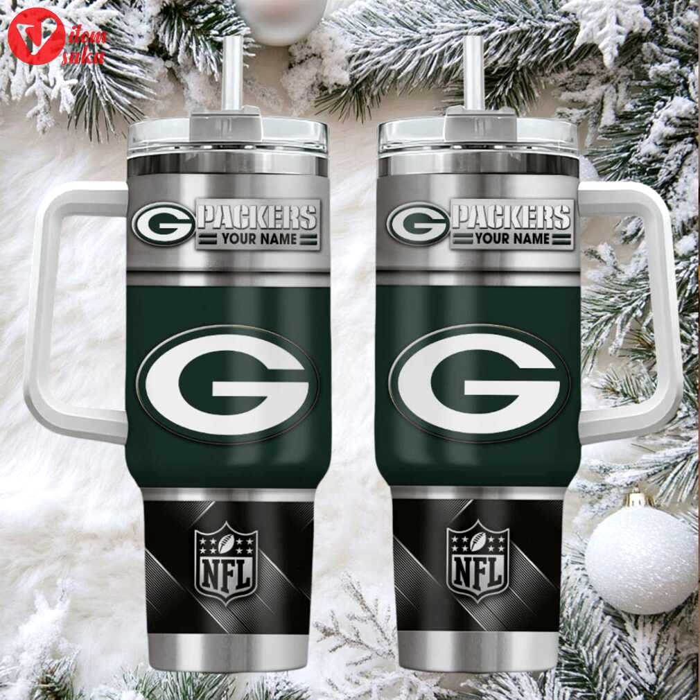 Gb packers custom stanley cup 40oz. stainless steel travel tumbler with handle