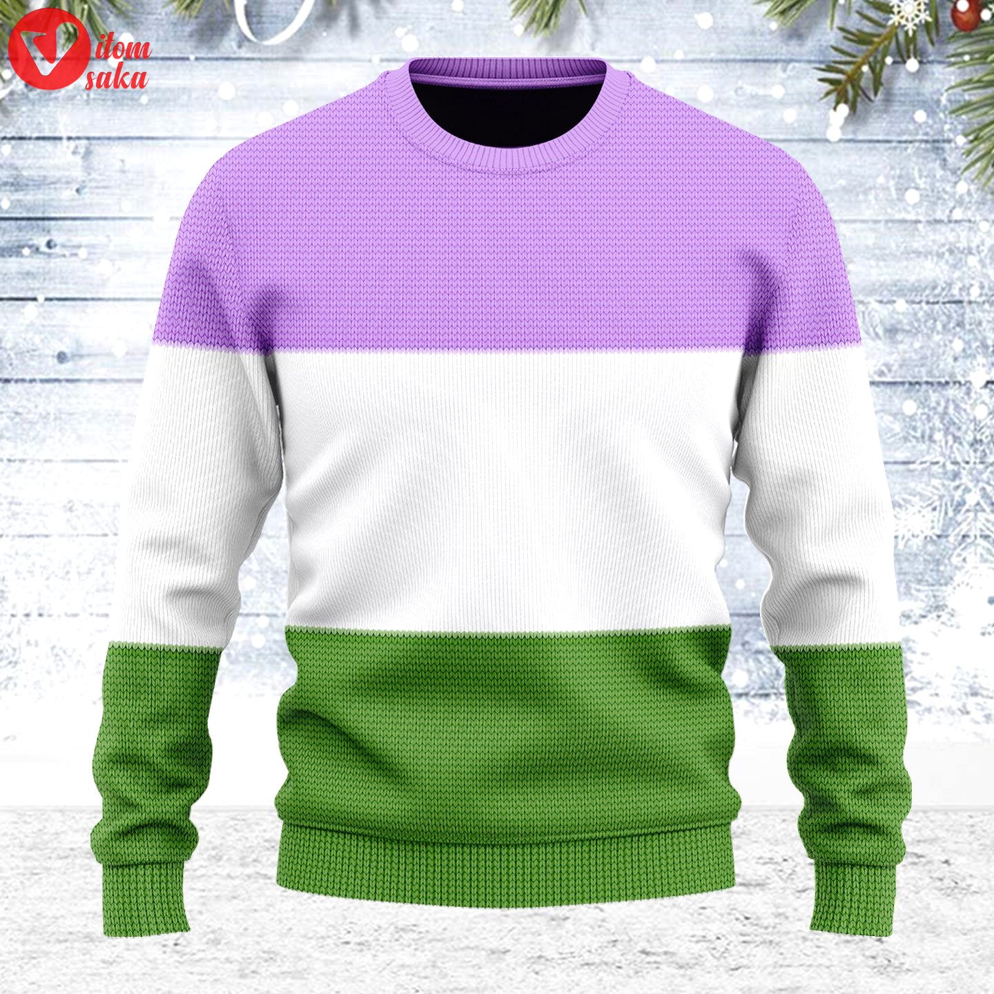 Genderqueer flag ugly christmas sweater – stormmerch exclusive