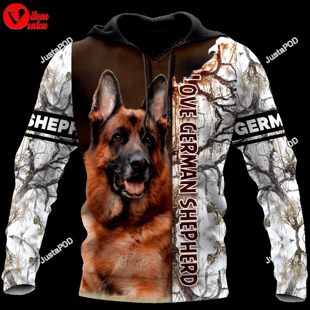 German shepherd camouflage cool 3d all over print hoodie, zip-up hoodie