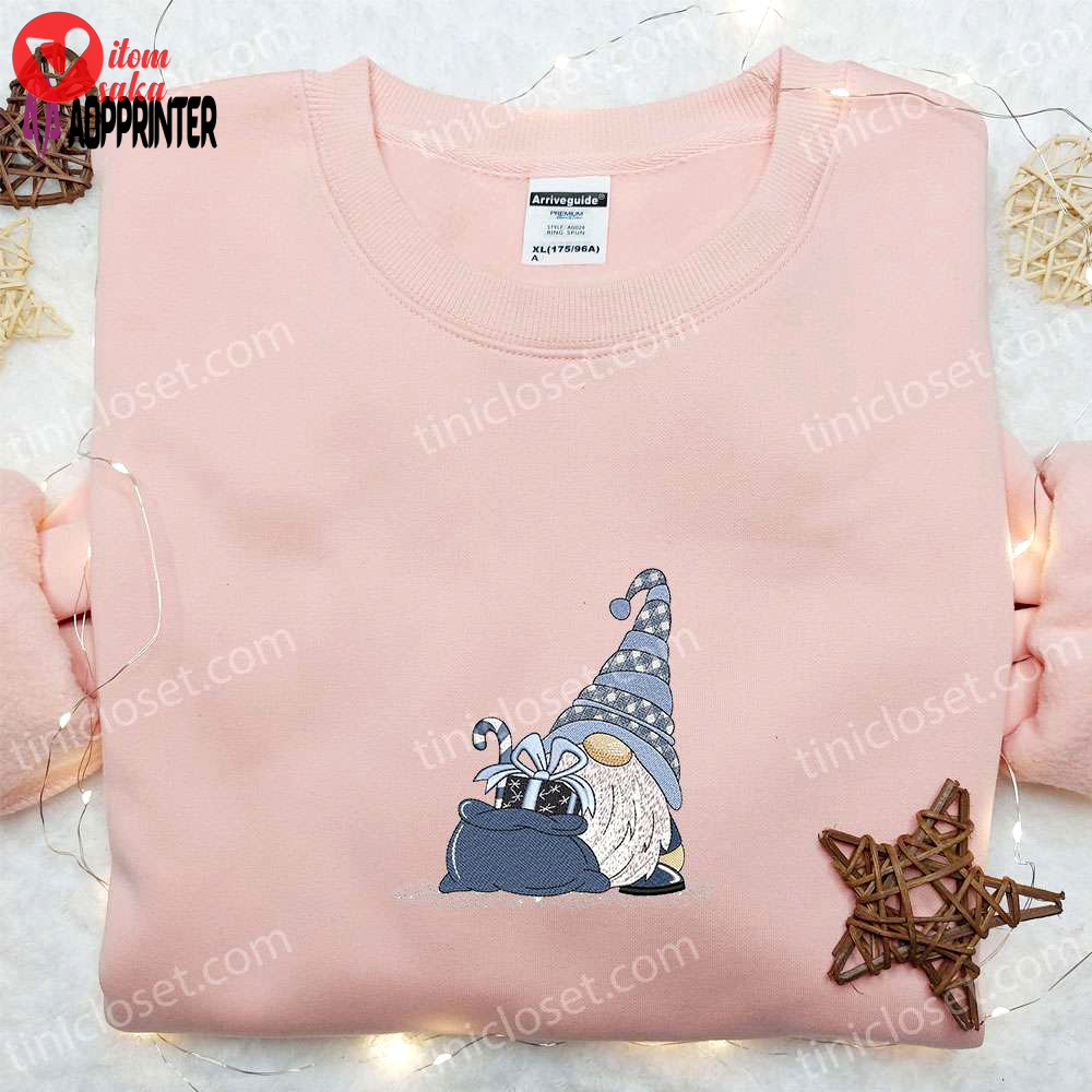 Gnome embroidered t-shirt & sweatshirt: best christmas gift ideas for family