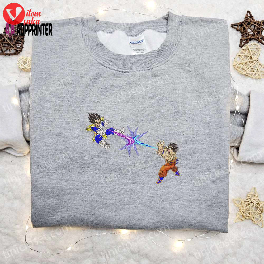 Goku fight vegeta x nike swoosh embroidered sweatshirt – dragon ball hoodie & nike inspired shirt