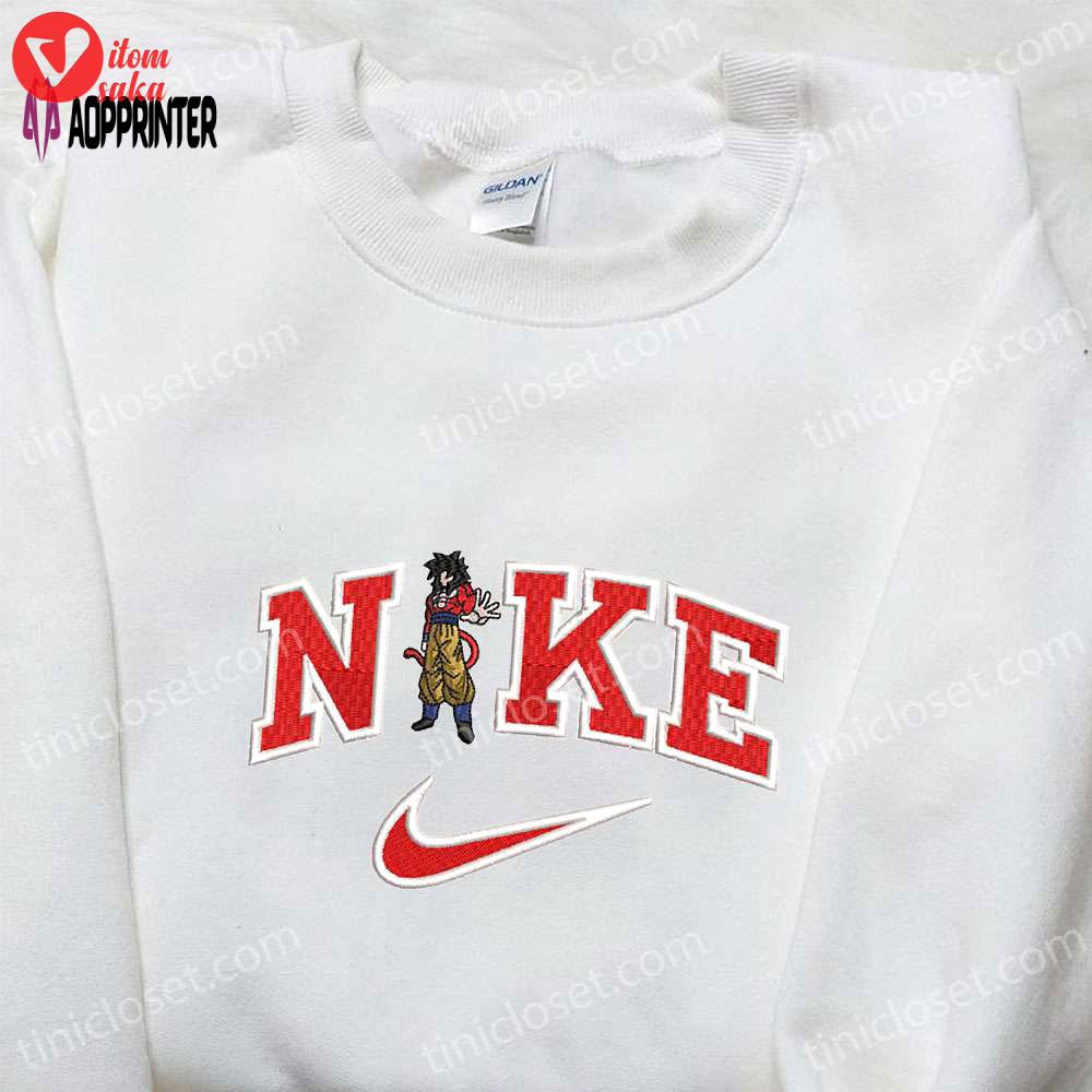 Goku super saiyan 4 x nike anime embroidered shirt dragon ball & nike inspired tee