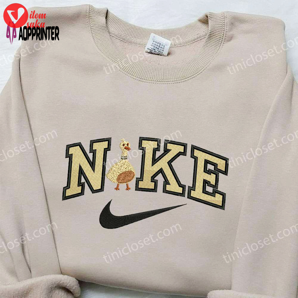 Gold duck x nike embroidered shirt – animal & custom nike designs