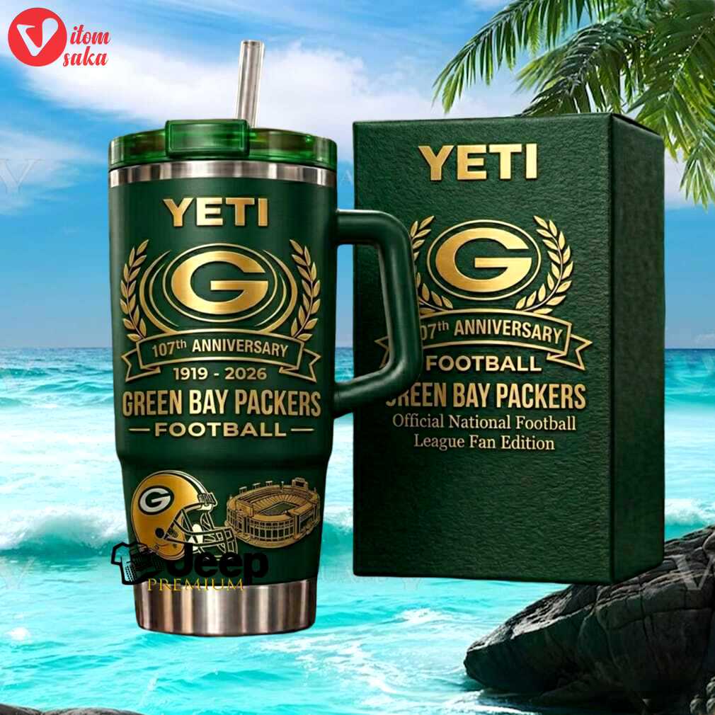 Green bay packers 107th anniversary 1919 2026 football national league fan stainless steel insulated tumbler