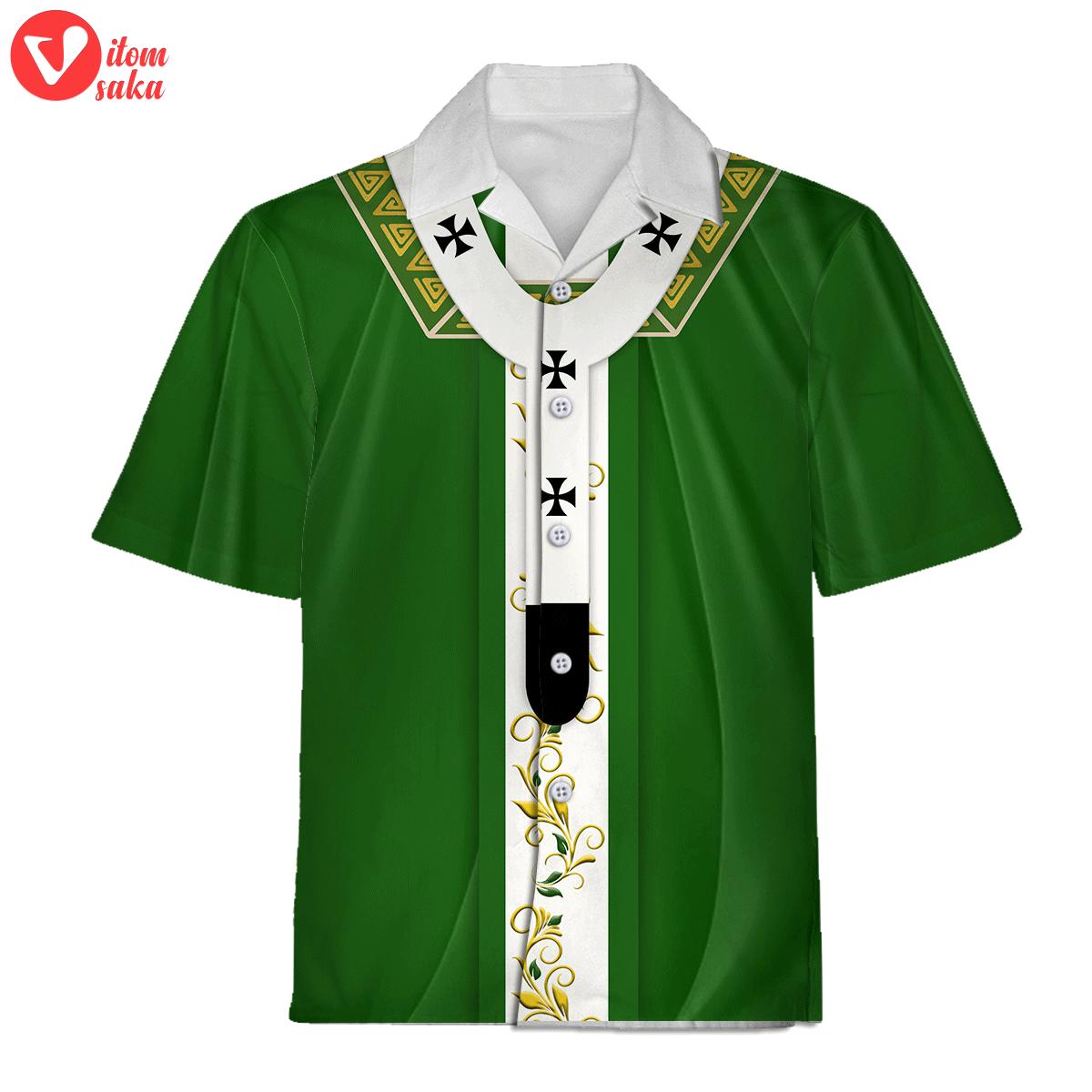 Green liturgical vestment christianity religion hawaiian shirt – stormmerch exclusive