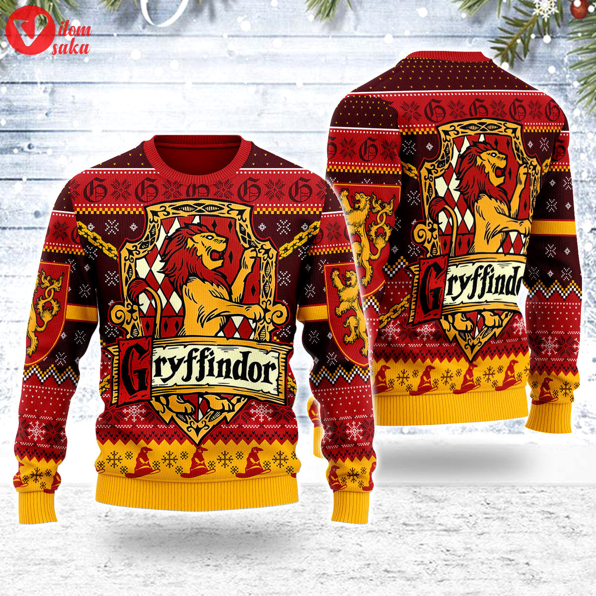 Gryffindor christmas sweater – stormmerch exclusive
