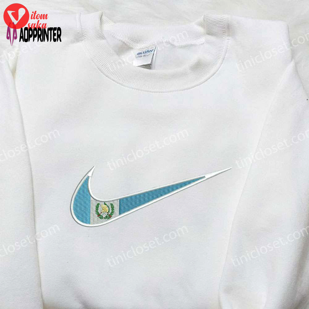 Guatemala flag x nike embroidered shirt: custom national flag tee