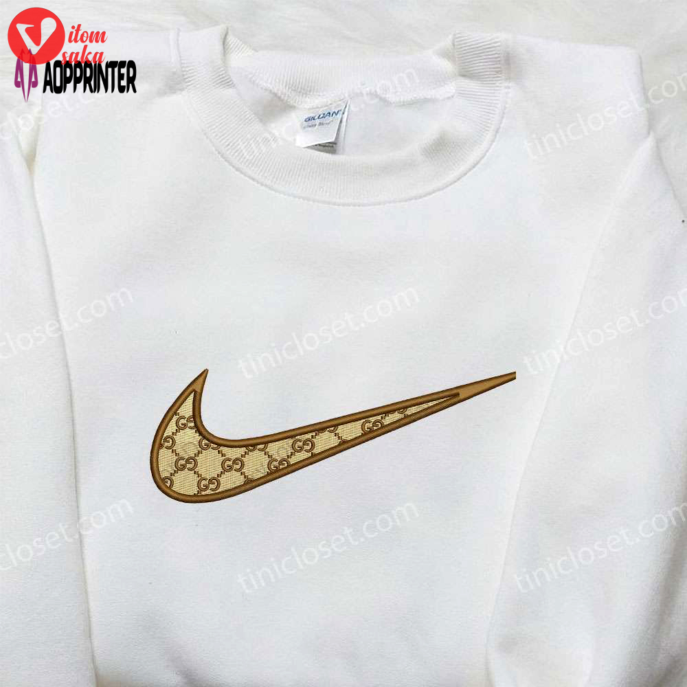 Gucci x nike swoosh embroidered shirt: best nike inspired gift for family
