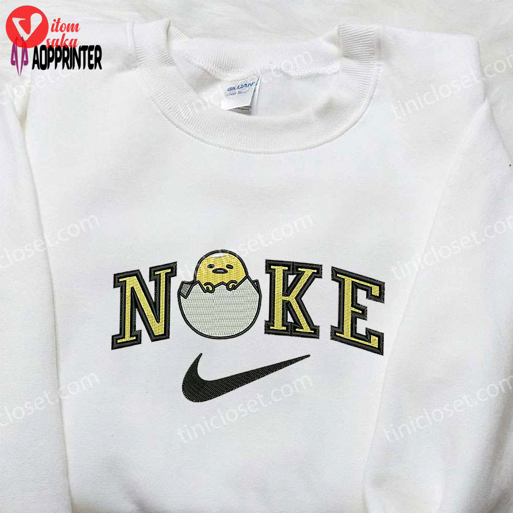 Gudetama x nike embroidered shirt – cartoon & nike inspired design