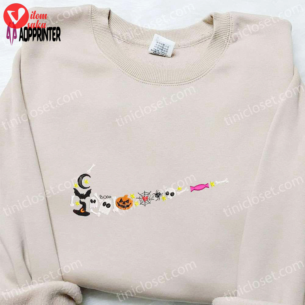 Halloween nike swoosh embroidered tshirt: best nike inspired shirt – top halloween gift ideas