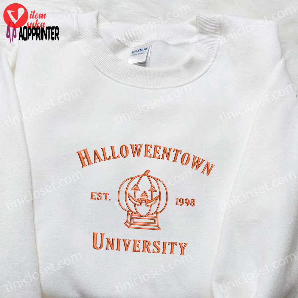 Halloween town est 1998 embroidered shirt: vintage gift for halloween lovers