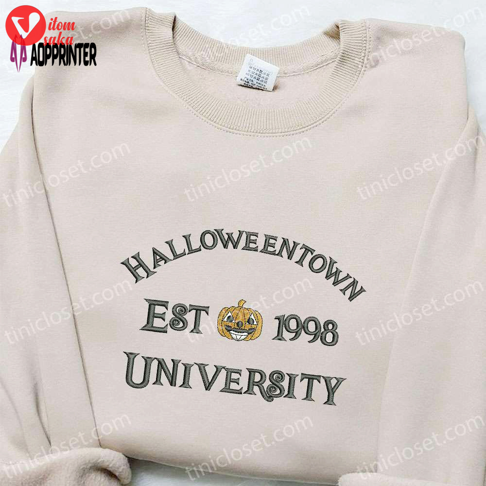 Halloweentown pumpkin est 1998 embroidered shirt: vintage halloween gift for halloween lovers