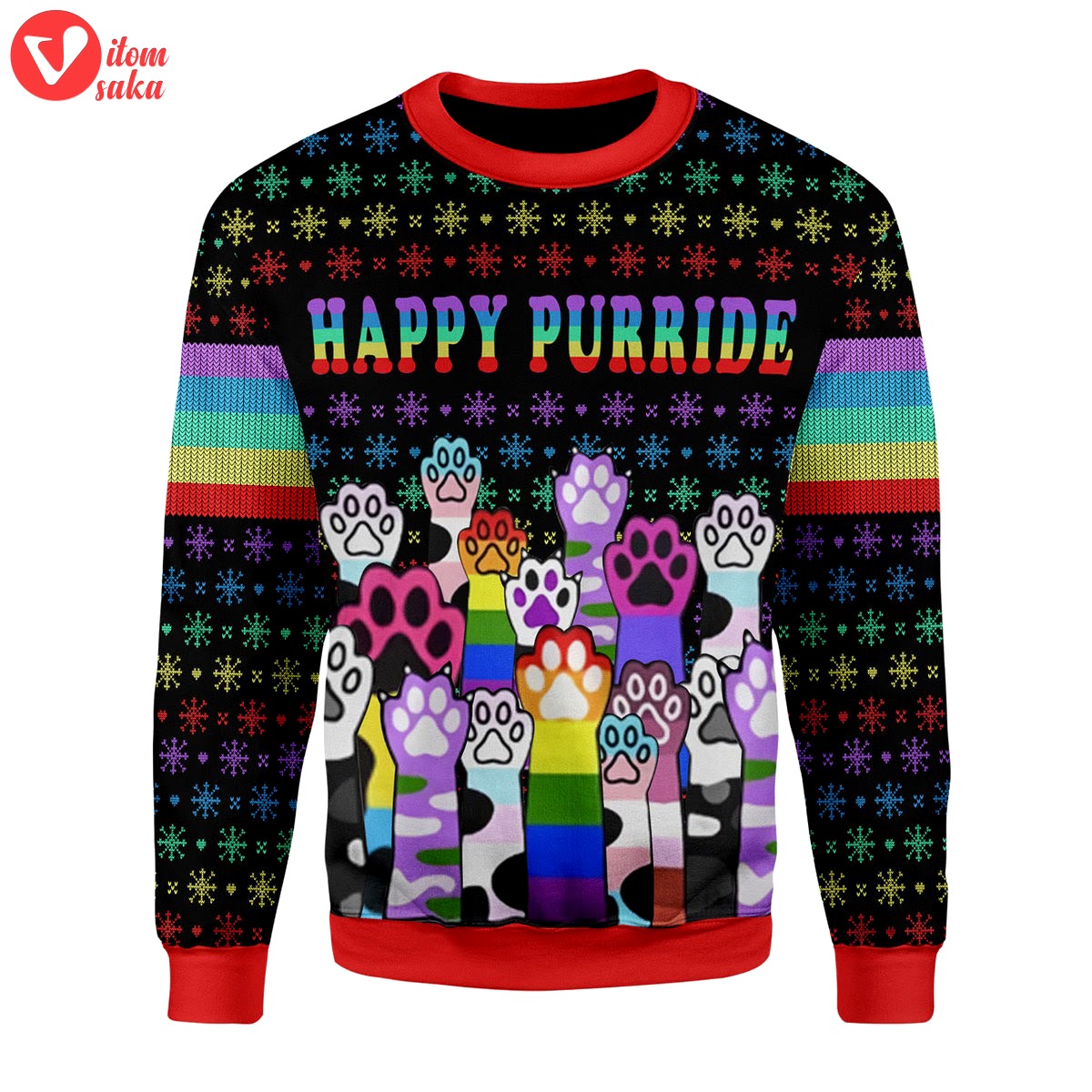 Happy purride lgbt christmas sweater – stormmerch exclusive
