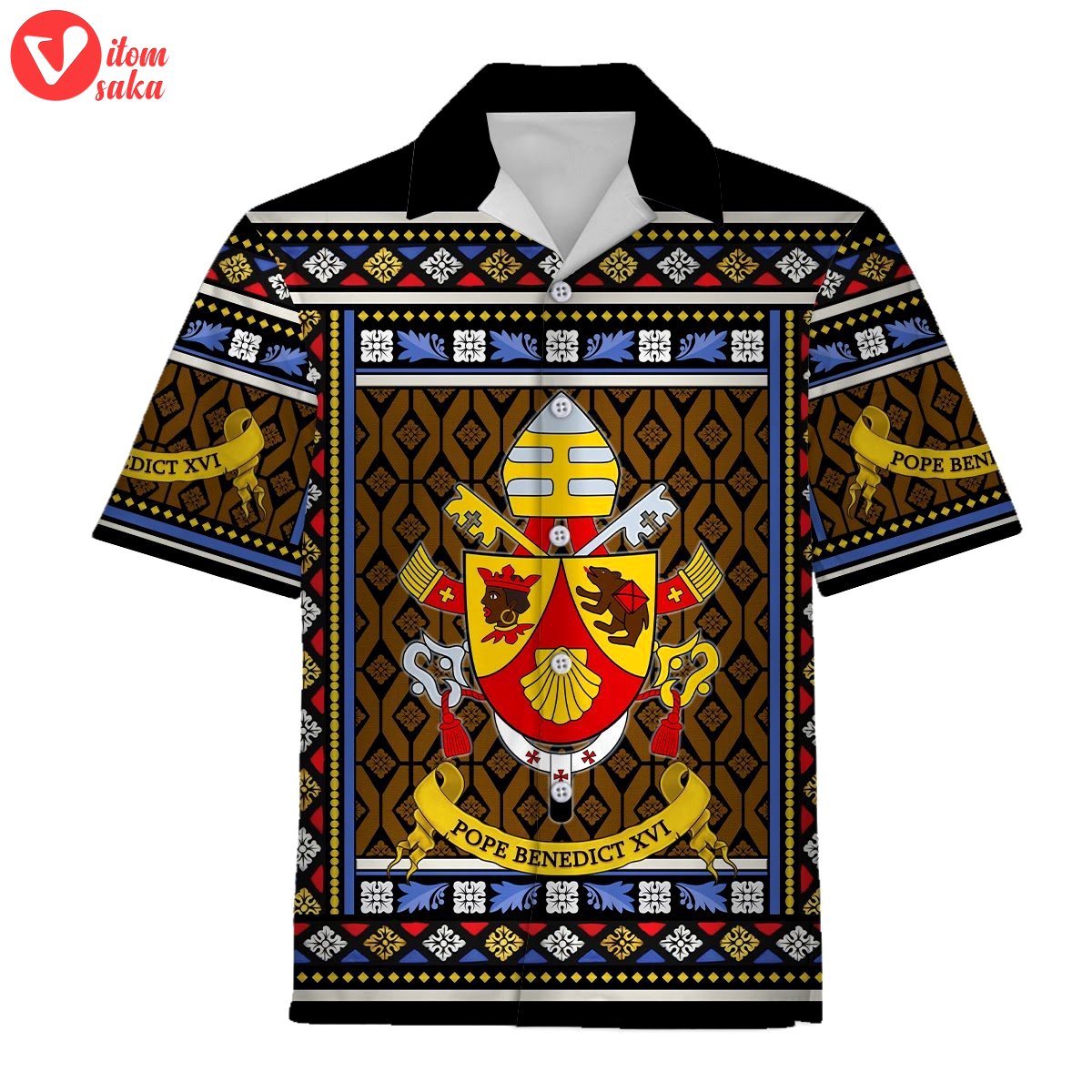 Hawaiian shirt benedict xvi coat of arms 3d apparel – stormmerch exclusive