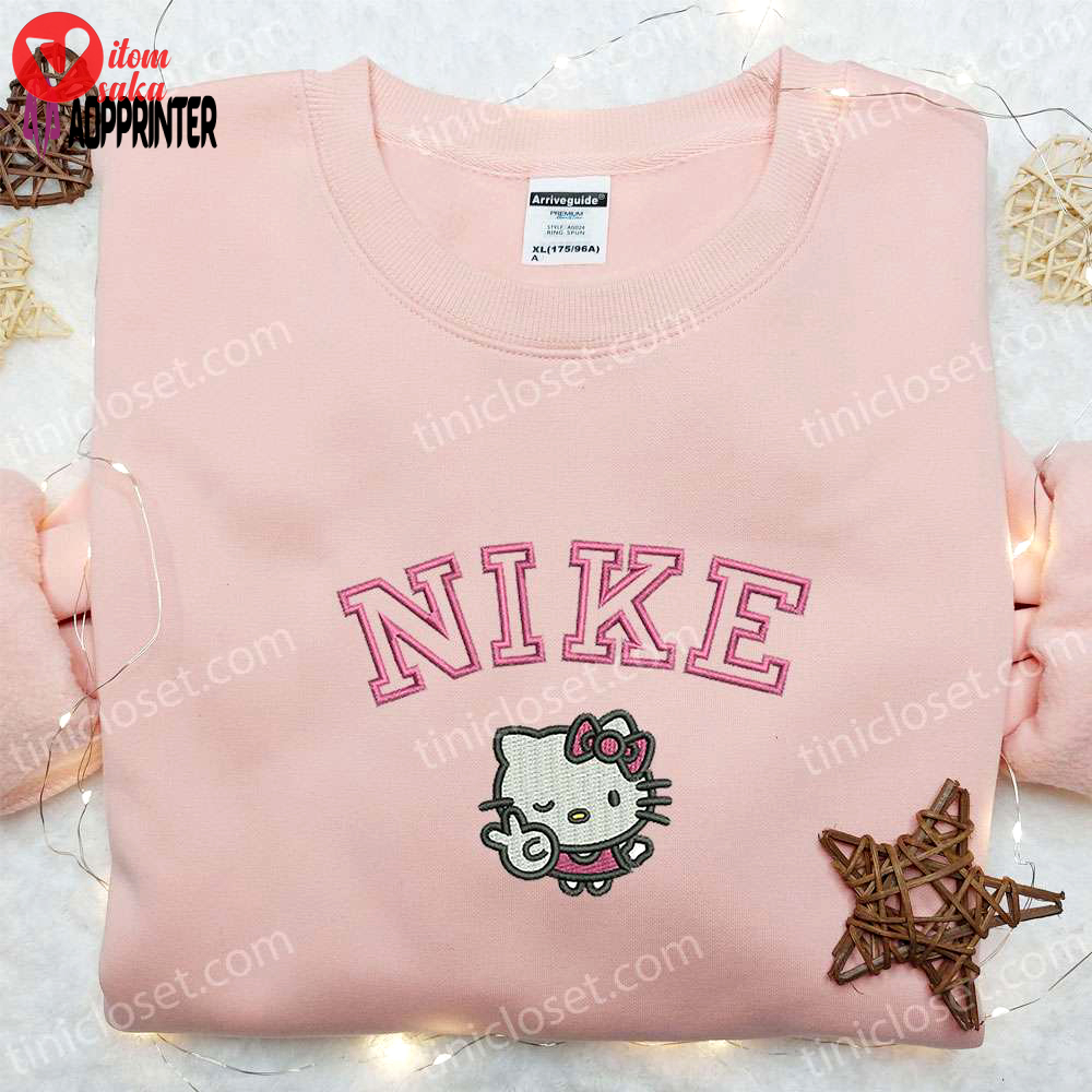 Hello kitty peace x nike: embroidered shirt hoodie & sweatshirt – cartoon & nike inspired apparel