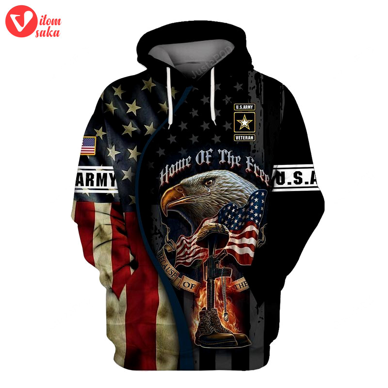 Home of the free 3d all over printed hoodie, zip- up hoodie