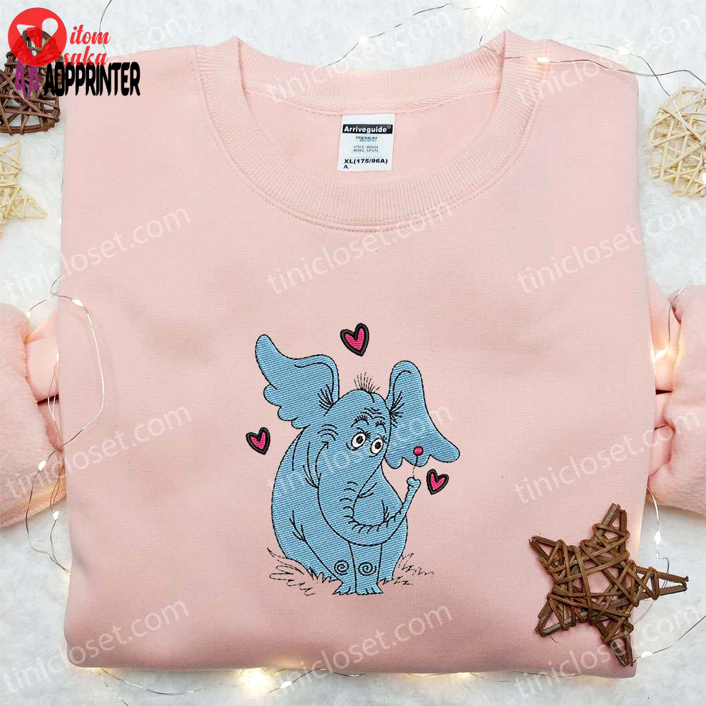 Horton elephant hearts shirt & dr seuss hoodie – best cartoon embroidered gift