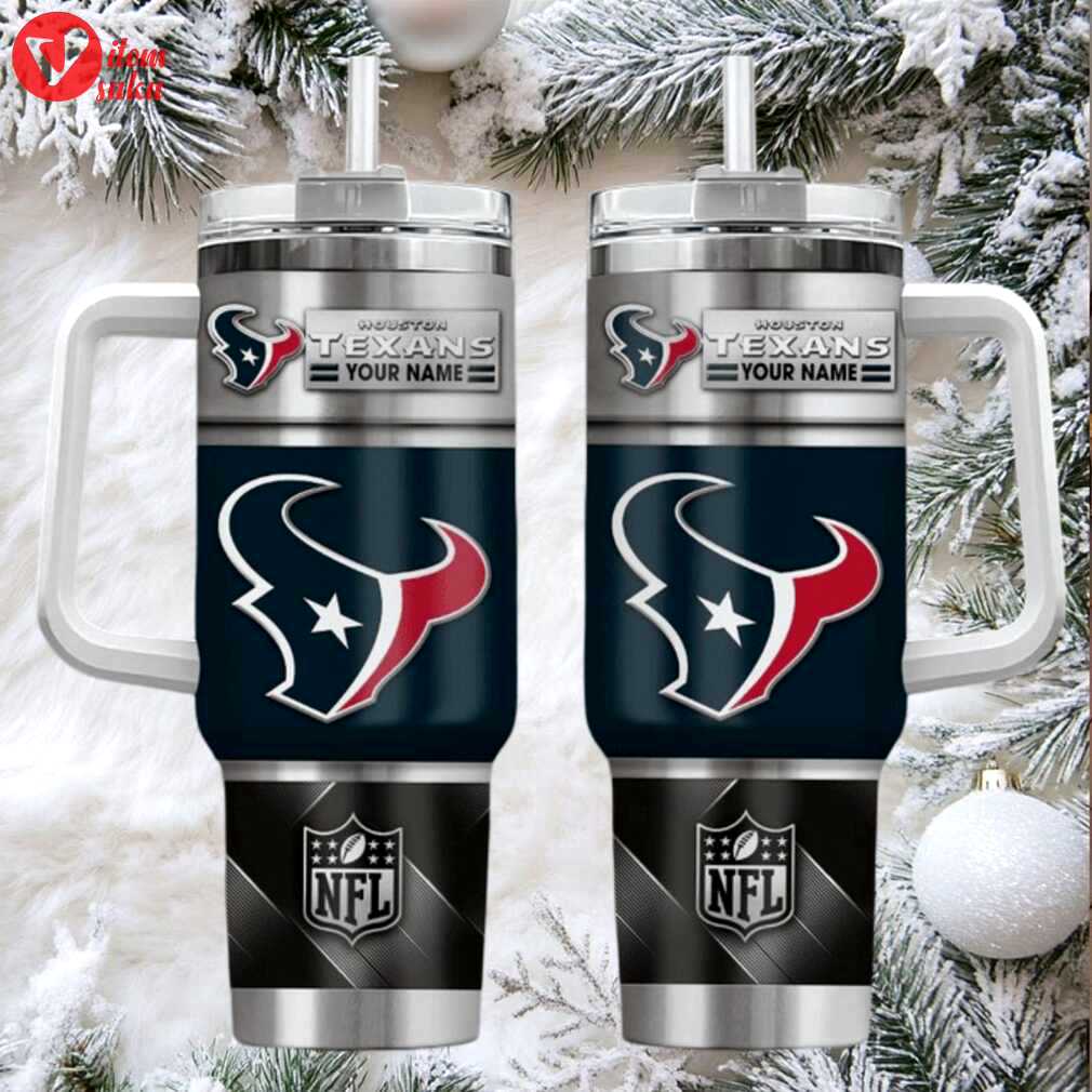 Hou texans custom stanley cup 40oz. stainless steel travel tumbler with handle