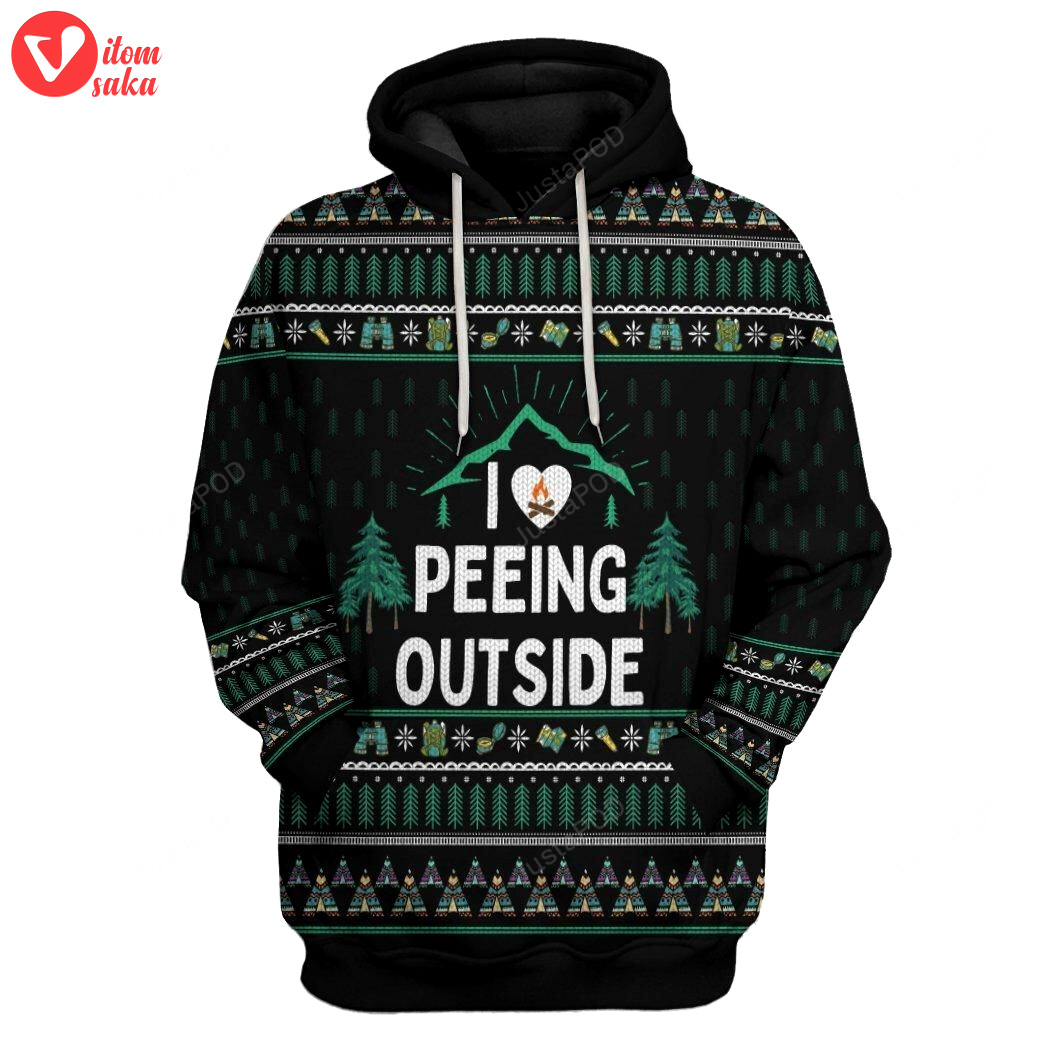 I love peeing outside camping 3d all over printed hoodie, zip- up hoodie