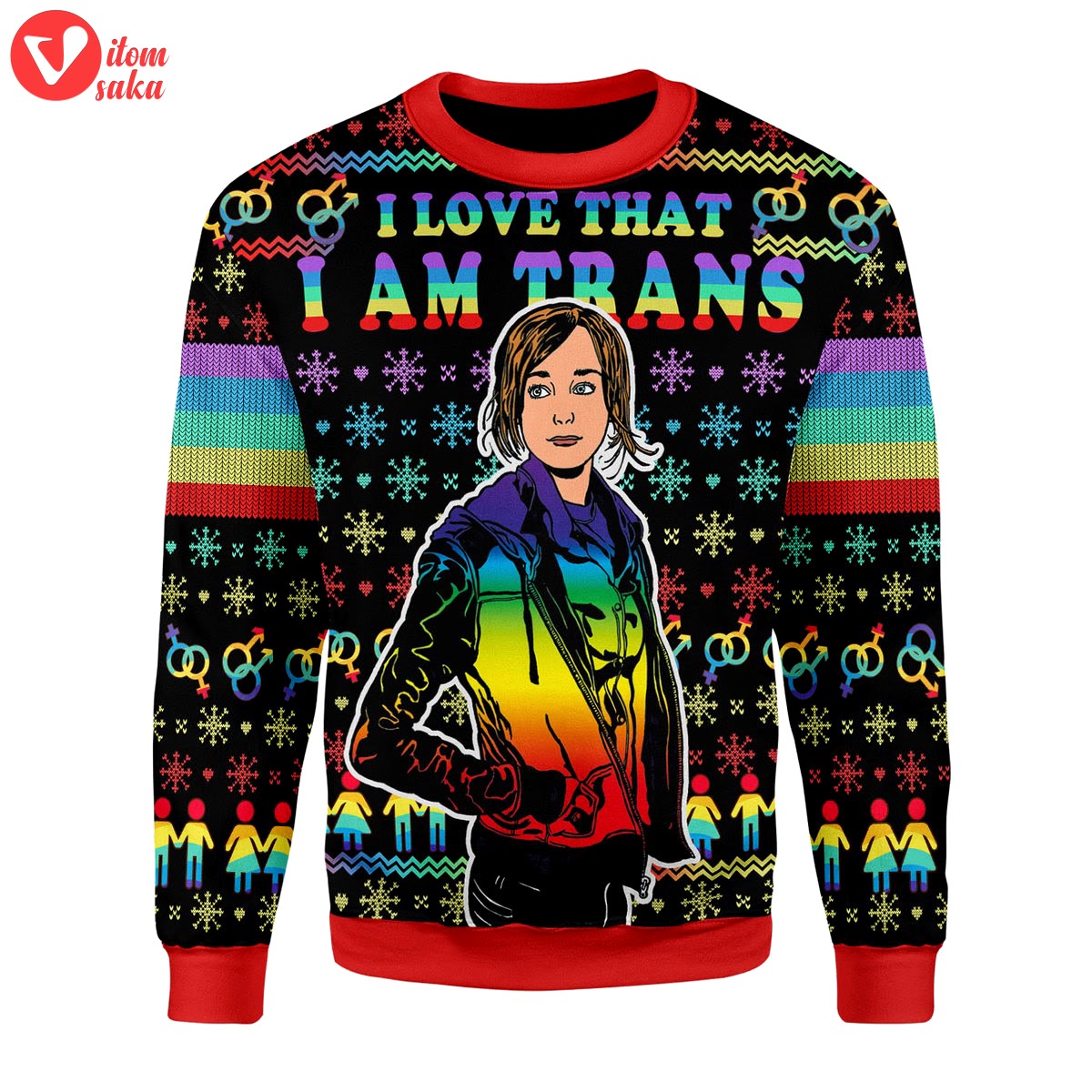 I love that i am trans christmas sweater – stormmerch exclusive