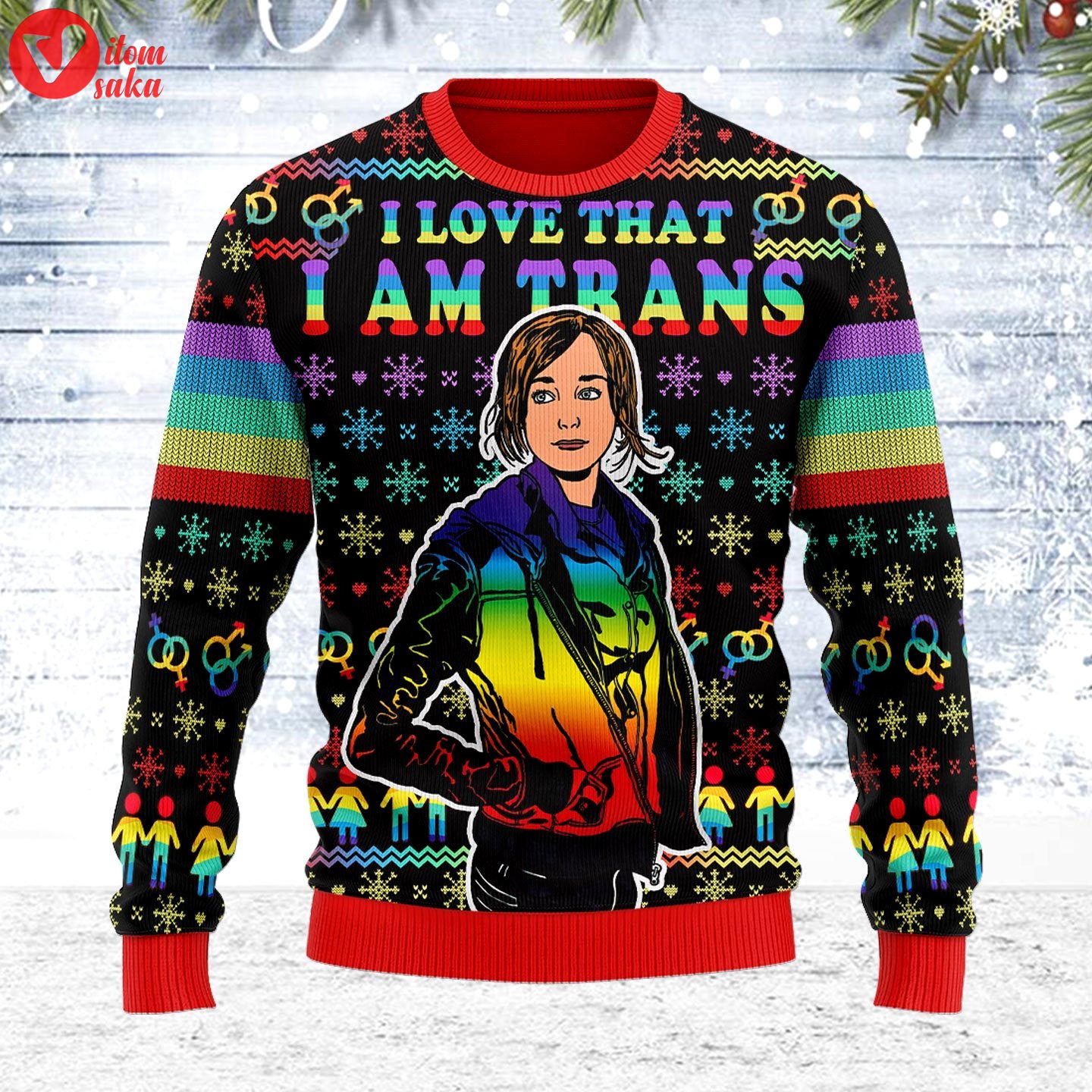 I love that i am trans ugly christmas sweater – stormmerch exclusive