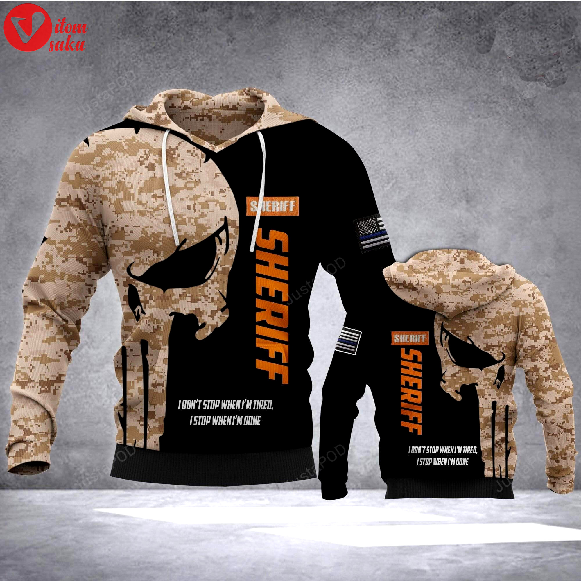 I stop when i’m done skull sheriff 3d all print hoodie, zip- up hoodie
