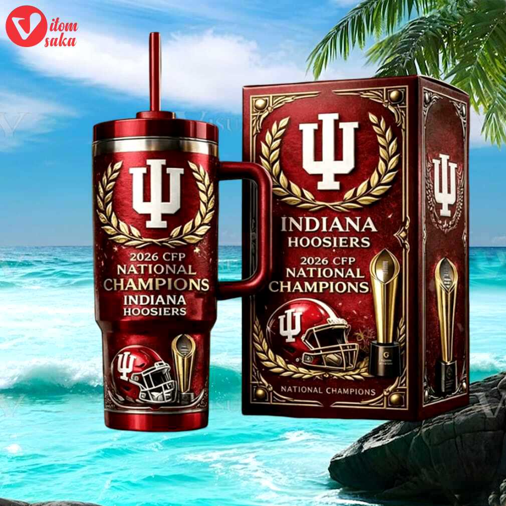 Indiana hoosiers 2026 national champions crimson & gold trophy tumbler