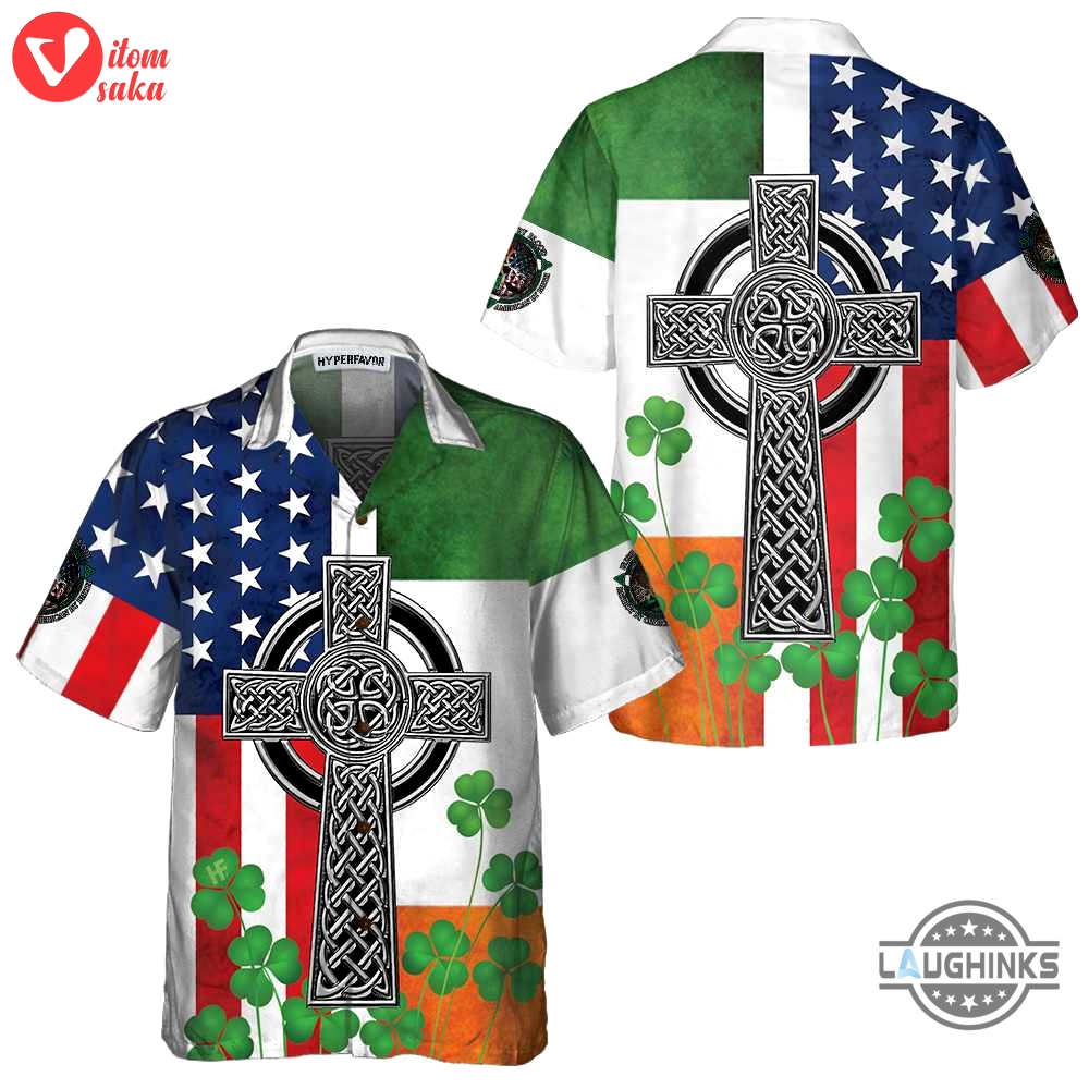 Irish american hawaiian shirt st. patricks day shirt cool st patricks day gift aloha summer beach button up shirts and shorts