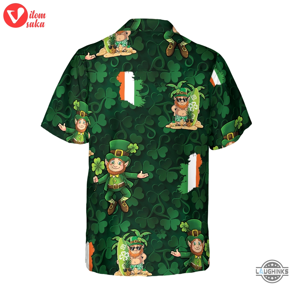 Irish people proud leprechaun 2 hawaiian shirt aloha summer beach button up shirts and shorts gift