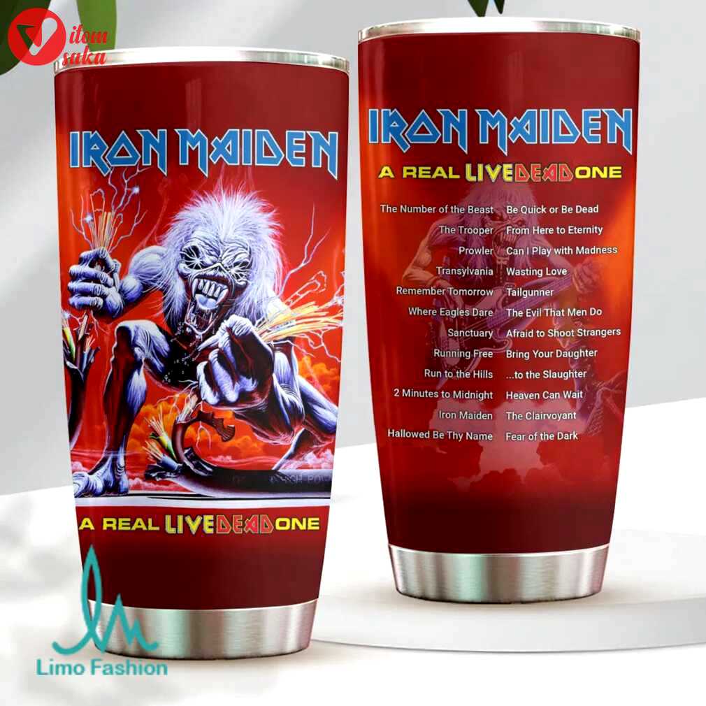 Iron maiden ‘a real live dead one’ tumbler