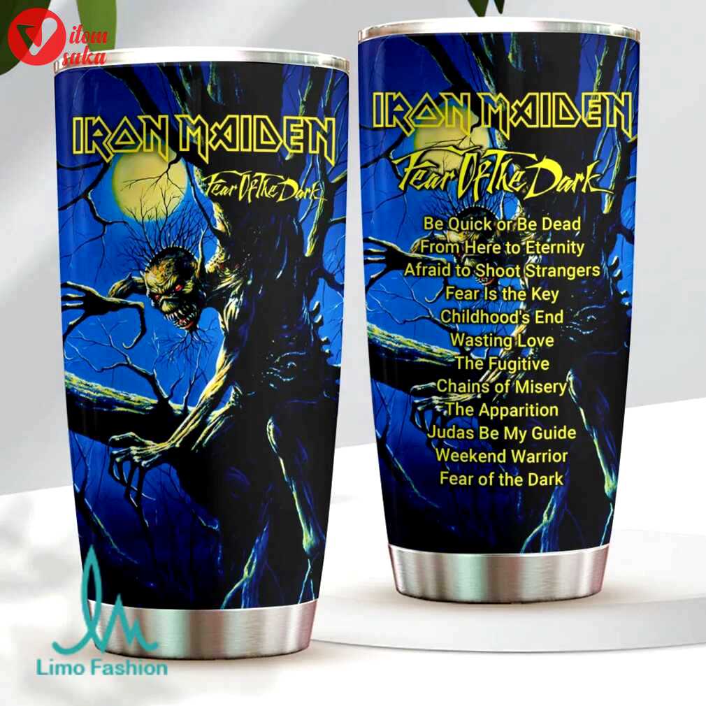 Iron maiden fear of the dark stainless steel tumbler