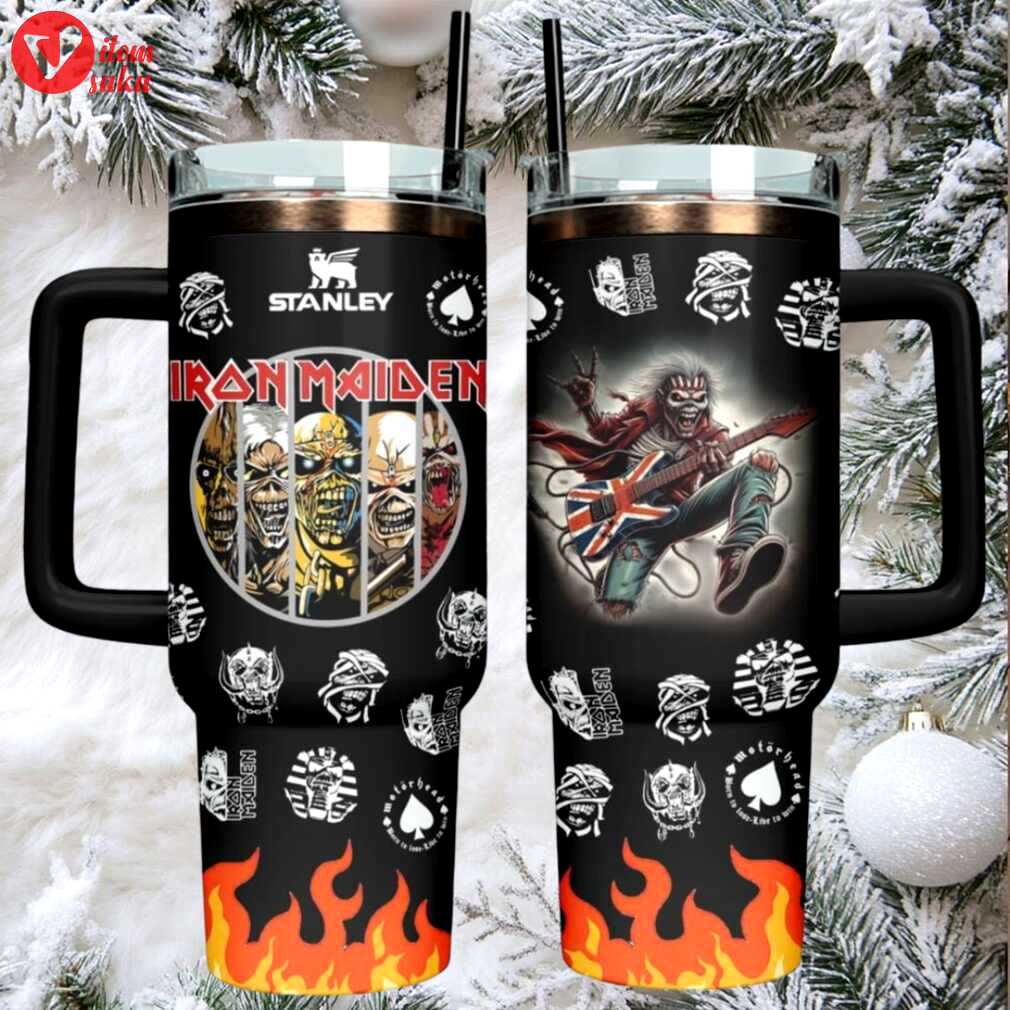 Iron maiden stanley tumbler  30oz stainless steel insulated travel mug with lid & handle