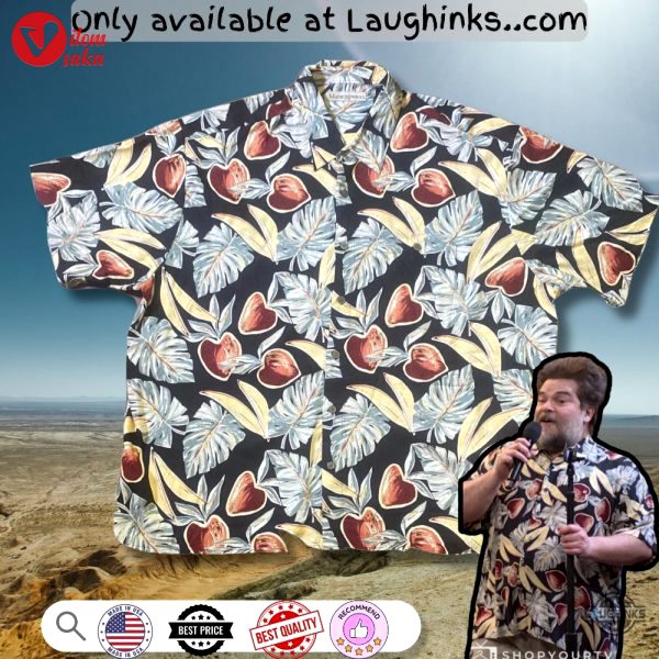 Jack black munsingwear hawaiian shirt with fruit pattern