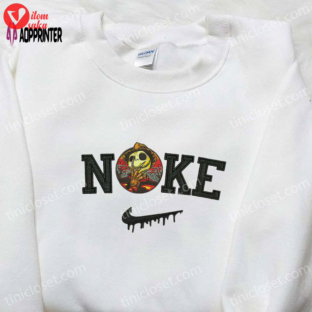 Jack skellington x nike embroidered shirt nightmare before christmas sweatshirt & hoodie: spooky style!