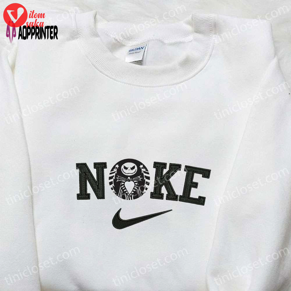 Jack skellington x nike embroidered t-shirt nightmare before christmas characters hoodie nike inspired sweatshirt