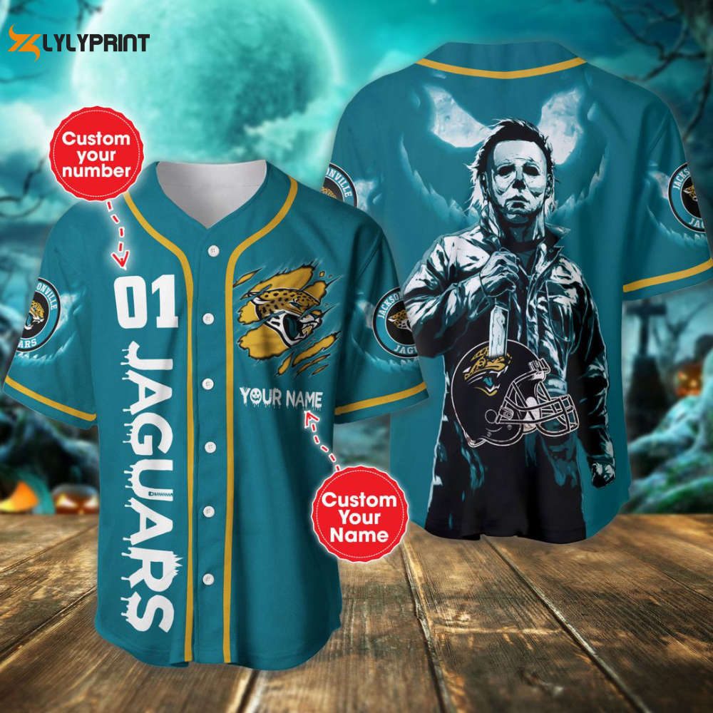 Jacksonville jaguars halloween personalized baseball jersey fan gifts