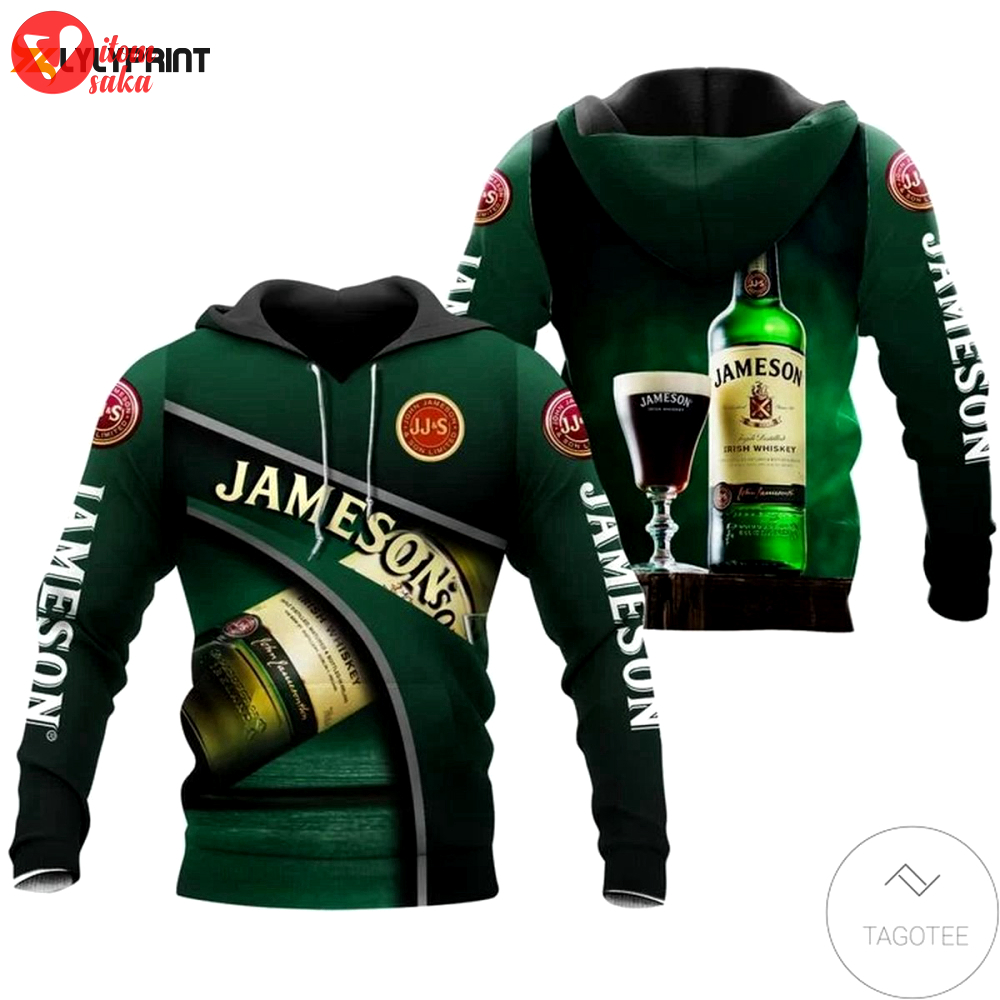 Jameson irish whiskey 3d all over print hoodie, zip hoodie