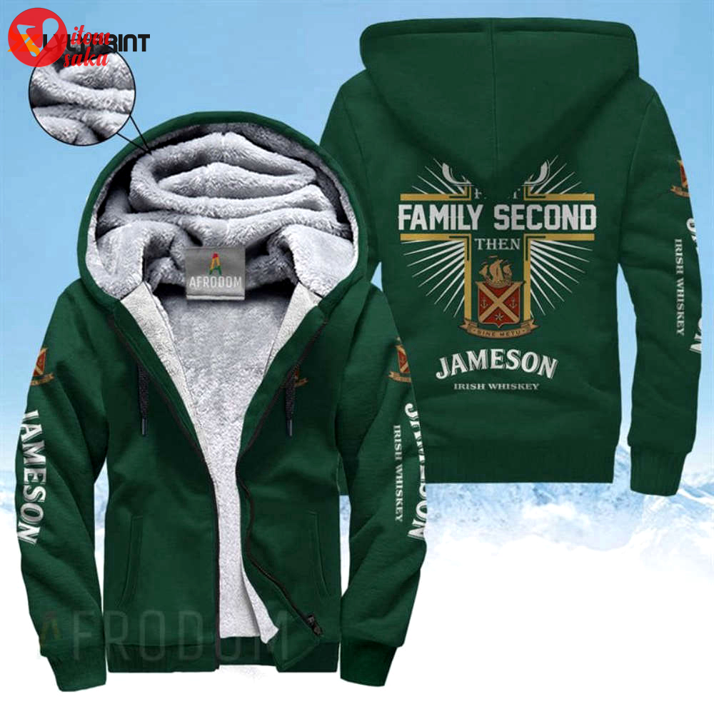 Jameson irish whiskey fleece zip up 3d all over print hoodie, zip hoodie