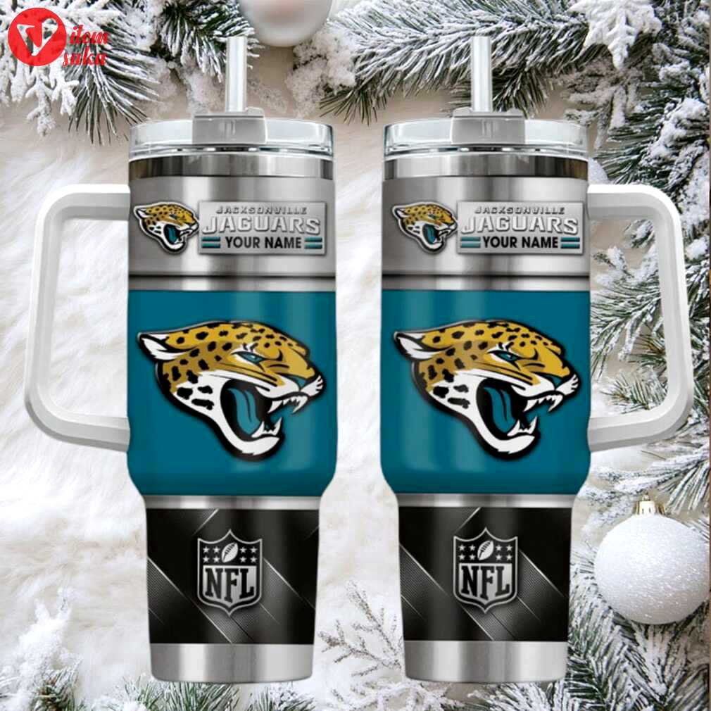 Jax jaguars custom stanley cup 40oz. stainless steel travel tumbler with handle