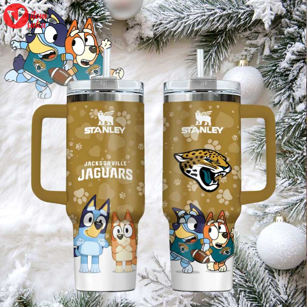 Jax jaguars football x bluey custom stanley cup 40 oz 30 oz tumbler with handle