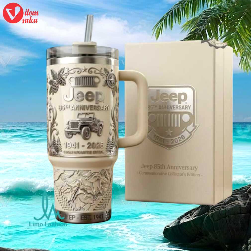 Jeep 85th anniversary 1941 2026 commemorative edition vintage gift for car lovers stainless steel insulated tumbler