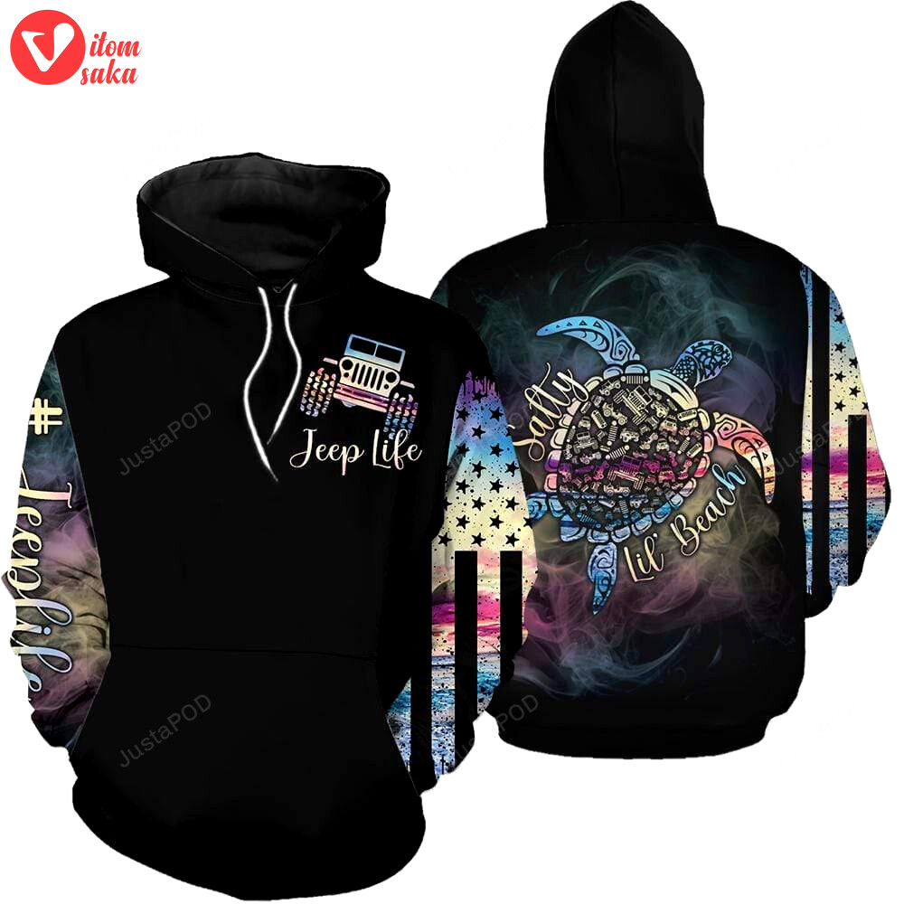 Jeep life turtle lil beach 3d all print hoodie, zip- up hoodie