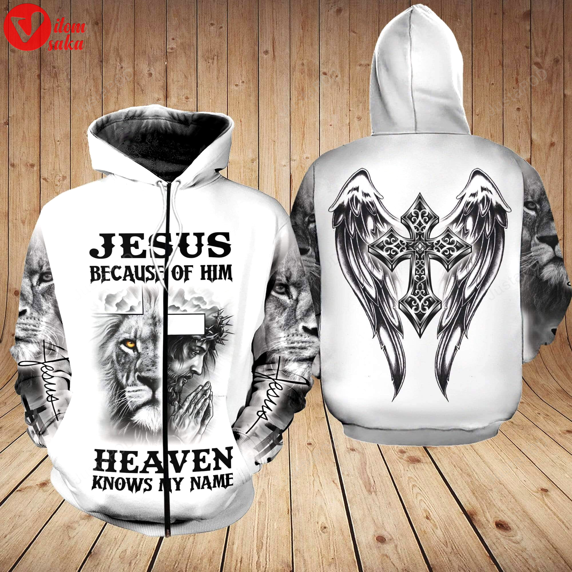 Jesus because of him heaven knows my name 3d all print hoodie, zip- up hoodie