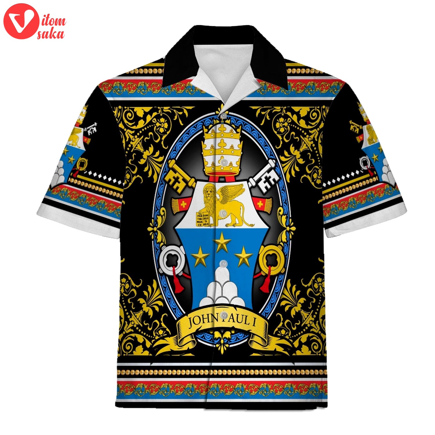 John paul i coat of arms hawaiian shirt – stormmerch exclusive