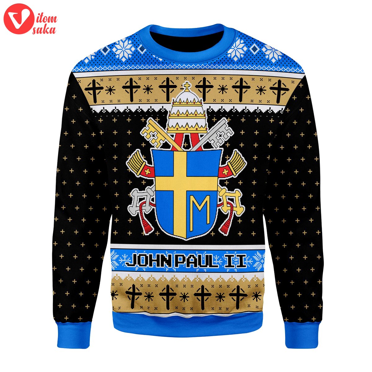John paul ii coat of arms christmas sweater – stormmerch exclusive