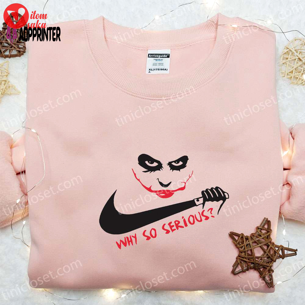 Joker why so serious x swoosh movie embroidered hoodie & shirt: best halloween gift ideas for family