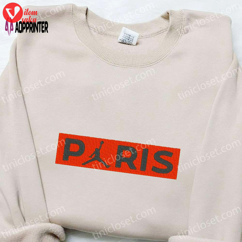 Jordan paris x nike embroidered shirt: best nike-inspired t-shirt perfect family gift